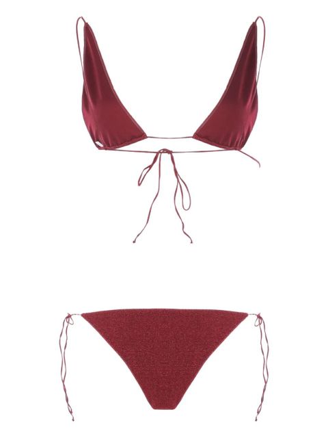Oséree lurex triangle bikini - Red - zdjęcie produktu nr 1