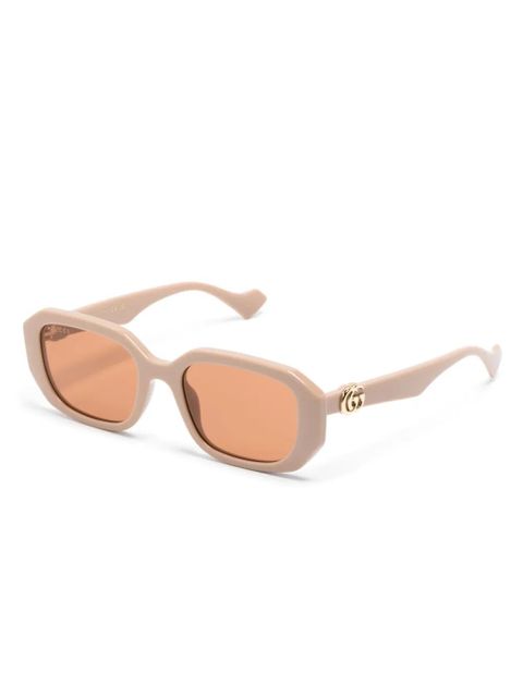 Gucci Eyewear Double-G geometric-frame sunglasses - Neutrals