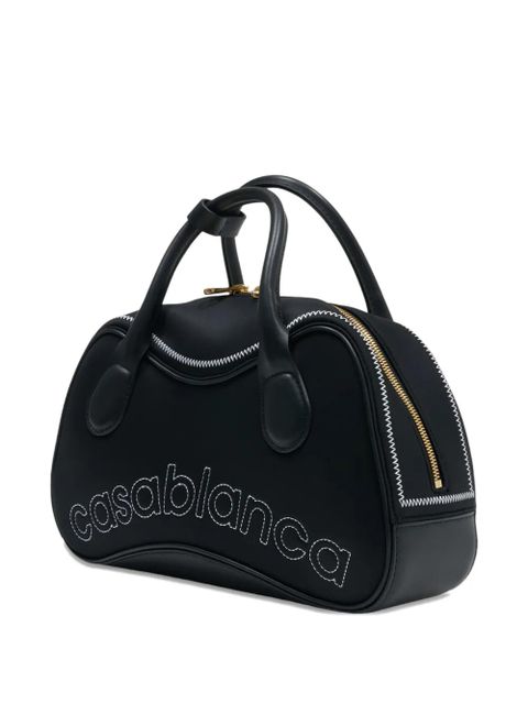 Casablanca logo-detail leather tote bag - Black - zdjęcie produktu nr 2