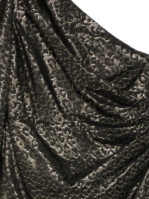 Lauren Ralph Lauren one-shoulder pattern mini dress - Black