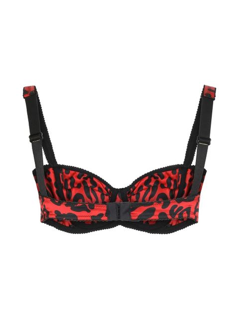 Dolce & Gabbana leopard-print balconette bra - Red