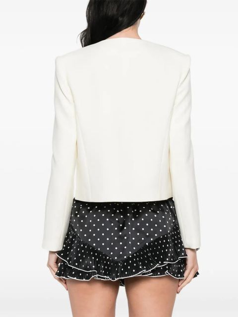 Self-Portrait floral detail fitted jacket - Neutrals