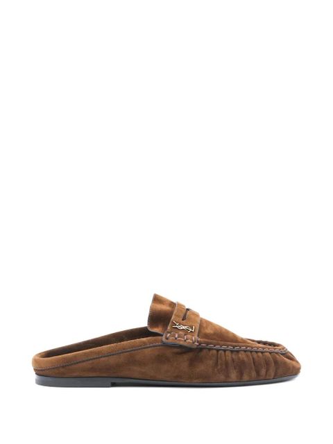 Saint Laurent logo detail loafer mules - Brown - zdjęcie produktu nr 1