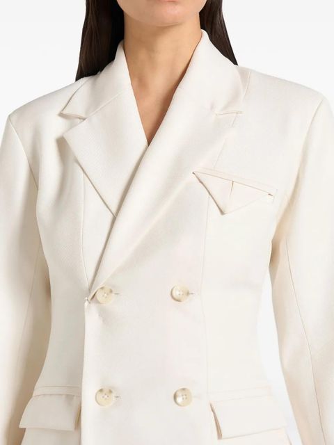 Manière De Voir Maia double-breasted marble-button blazer - Neutrals
