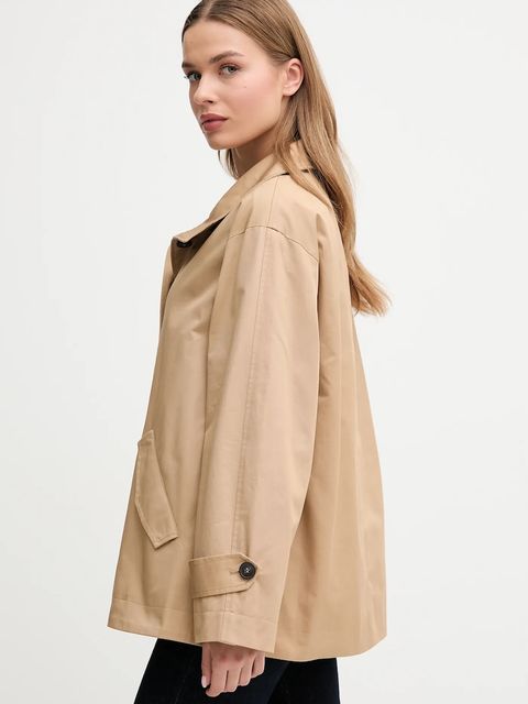 United Colors of Benetton kurtka bawełniana kolor brązowy przejściowa oversize 2QJYDN07Y - zdjęcie produktu nr 2