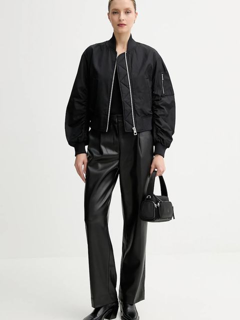 Marc O'Polo kurtka bomber kolor czarny przejściowa oversize 506127070033