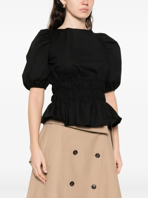 PINKO Joandra smocked puff-sleeve top - Black - zdjęcie produktu nr 2