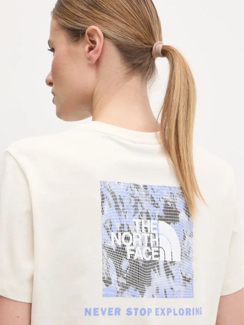 The North Face t-shirt bawełniany Tailgrid Infill damski kolor beżowy NF0A8C4W9731