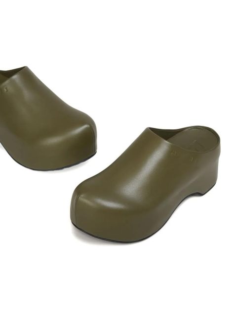 Marni leather platform sandals - Green