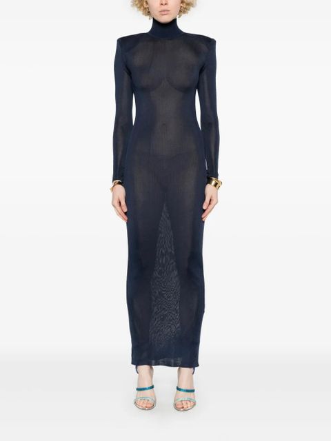 Self-Portrait knitted maxi dress - Blue - zdjęcie produktu nr 2