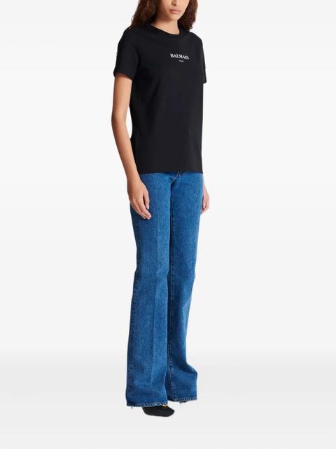 Balmain logo-embroidered cotton T-shirt - Black - zdjęcie produktu nr 2