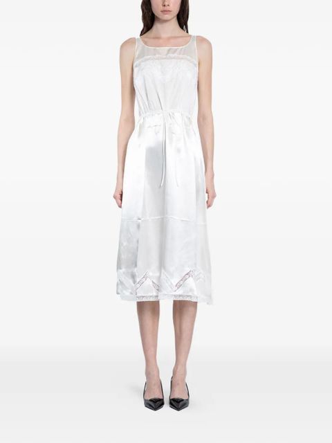 Prada lace-trim satin dress - White - zdjęcie produktu nr 1