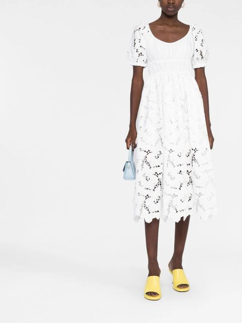 Self-Portrait flared lace midi dress - White - zdjęcie produktu nr 2