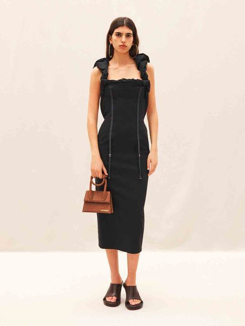 JACQUEMUS - Brązowa torebka Le Chiquito Noeud