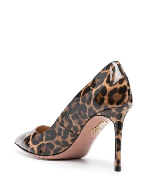 Aquazzura leopard-print 80mm pumps - Brown