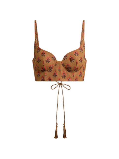 ETRO flower-embroidered crop top - Neutrals - zdjęcie produktu nr 1