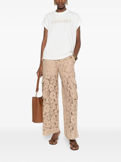 TWINSET floral-lace pants - Neutrals