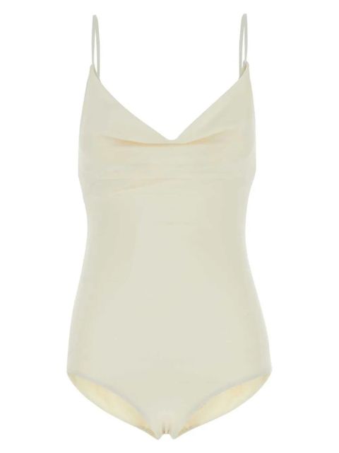 Magda Butrym draped detailing swimsuit - Neutrals