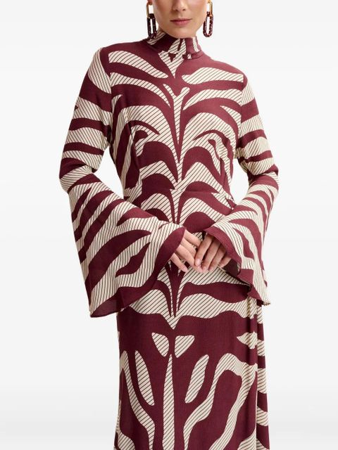 Essentiel Antwerp zebra-print midi dress - Neutrals