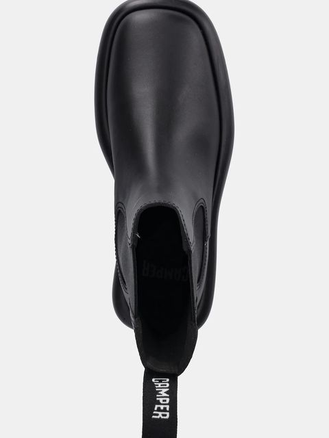 Camper sztyblety skórzane Onda damskie kolor czarny na płaskim obcasie K400758-006