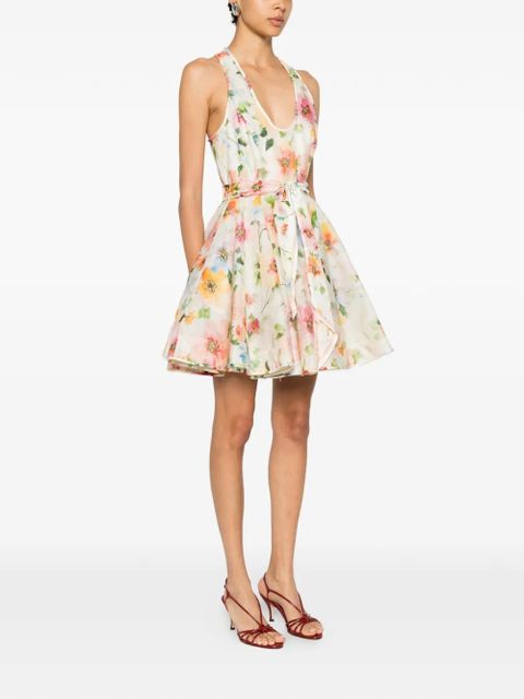 ZIMMERMANN Alchemy floral-print mini dress - White