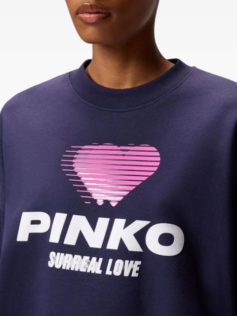 PINKO heart-print sweatshirt - Blue