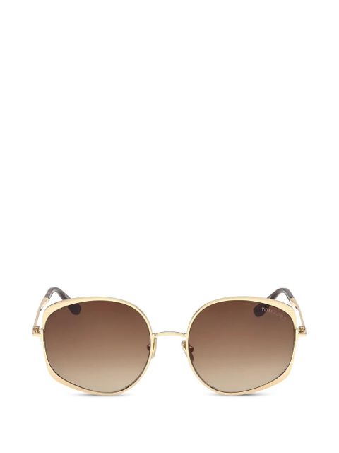 TOM FORD Eyewear browline oval-frame sunglasses - Gold - zdjęcie produktu nr 1