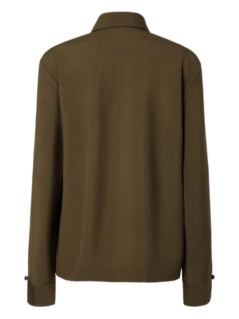 FENDI asymmetric wool-mohair blouse - Green - zdjęcie produktu nr 2