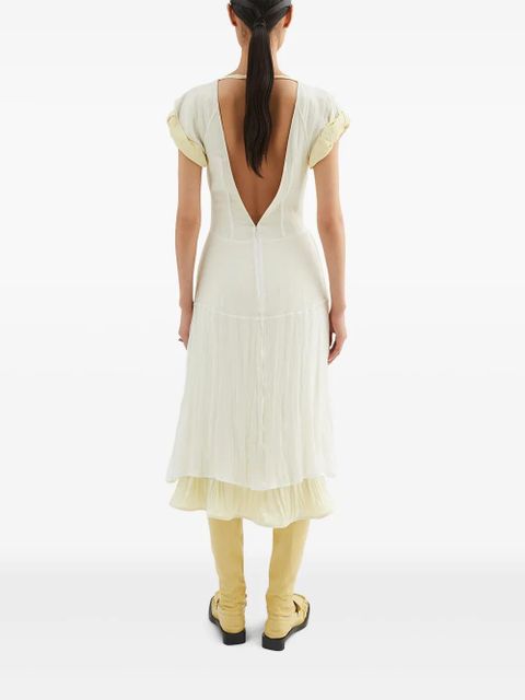 Jil Sander ruffled midi dress - White