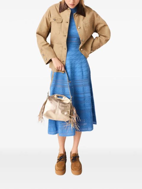 Maje patch-pocket denim jacket - Neutrals