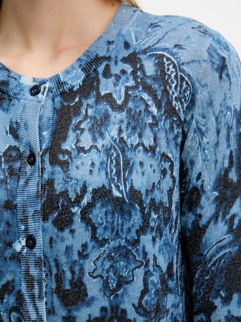 Desigual kardigan KASSIDY damski kolor niebieski lekki 25WWJF12