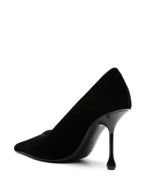 Jimmy Choo Ixia 95mm velvet pumps - Black - zdjęcie produktu nr 2