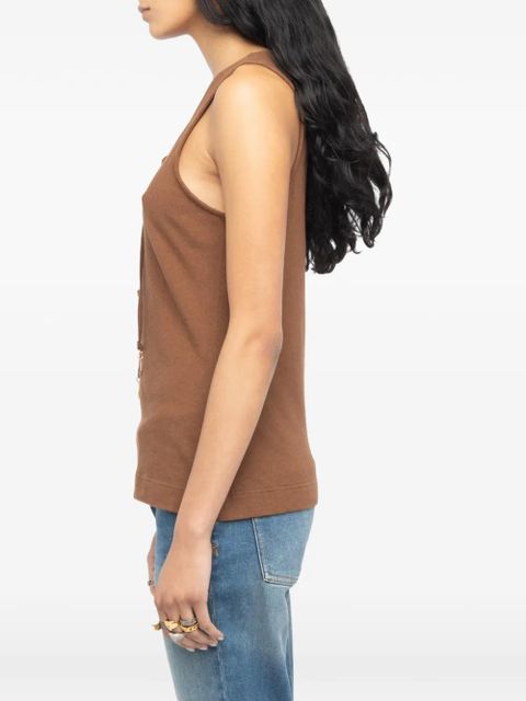 Zadig&Voltaire eyelet ana lin lave top - Brown