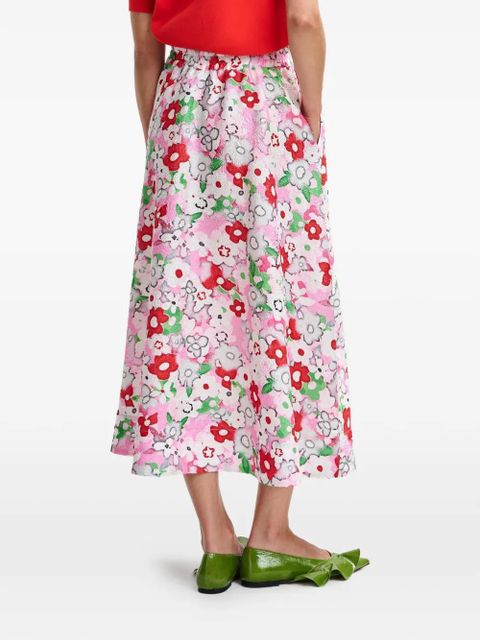 Essentiel Antwerp Julianne floral-detail midi skirt - Pink