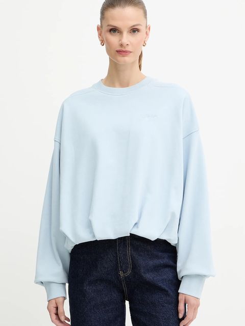 BOSS Orange bluza bawełniana damska kolor niebieski gładka 50554908 - zdjęcie produktu nr 1