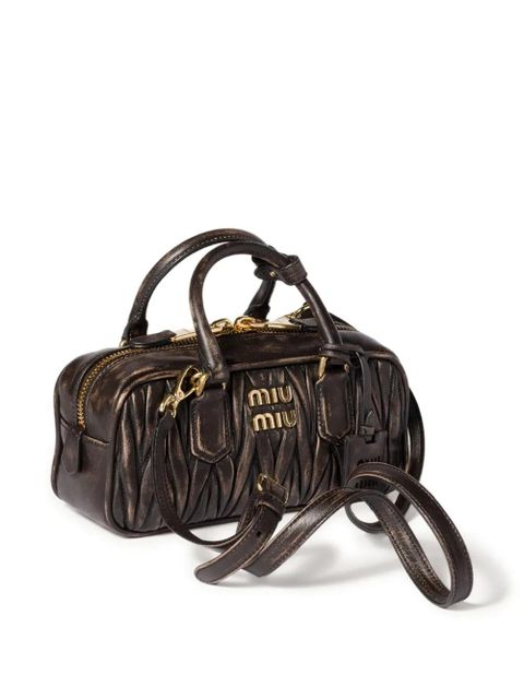 Miu Miu Arcadie matelassé leather tote bag - Brown