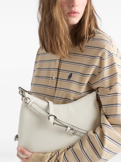 Prada Fold medium leather bag - White