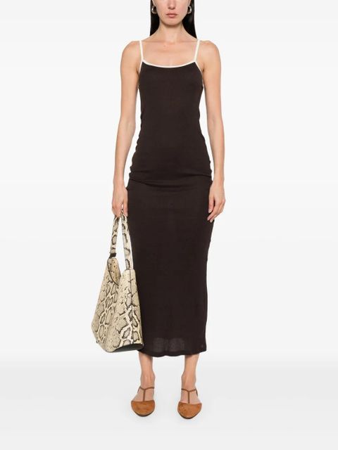 Aya Muse ribbed midi dress - Brown