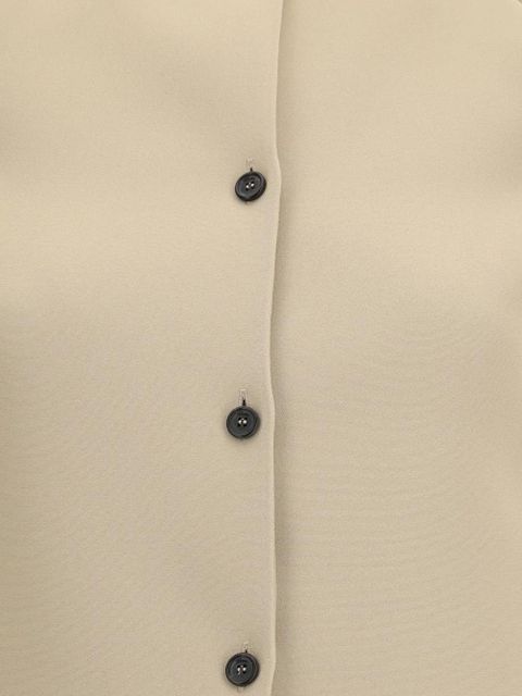 KHAITE Franc button short sleeve jacket - Neutrals