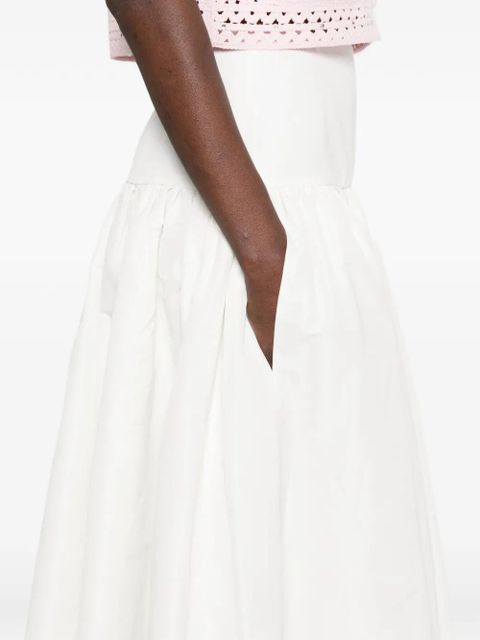 Maje side-zip midi A-line skirt - White