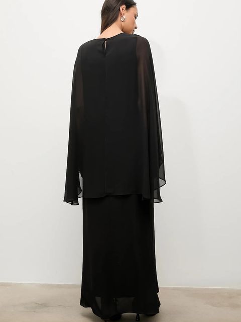 Answear.LAB sukienka kolor czarny maxi prosta