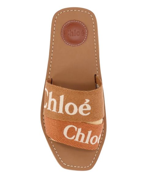 Chloé logo strap sandals - Brown