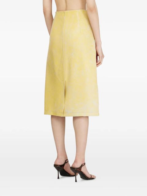 Diesel L-Erina crackled pencil midi skirt - Yellow