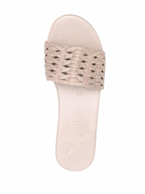 Ancient Greek Sandals interwoven-detail leather clogs - Grey