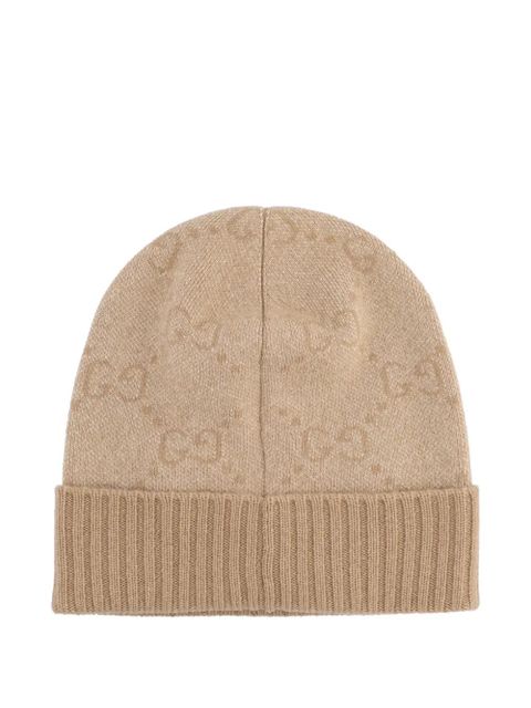 Gucci jacquard ribbed beanie - Neutrals