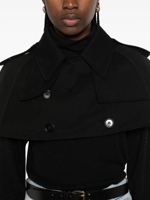 Burberry collared trench-style cropped jacket - Black