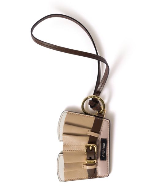 Miu Miu leather trick keychain - Neutrals - zdjęcie produktu nr 1
