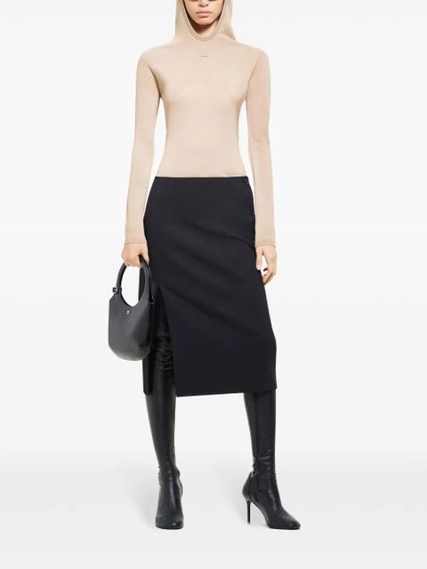 Courrèges hooded knitted top - Neutrals