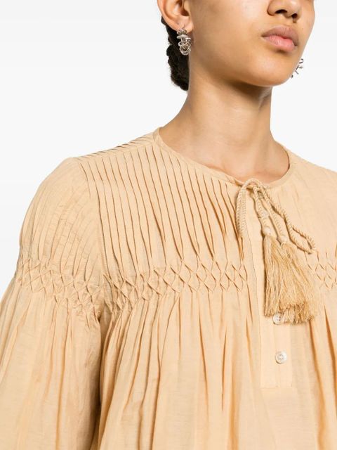 MARANT ÉTOILE Axeliana pintuck-detail blouse - Neutrals