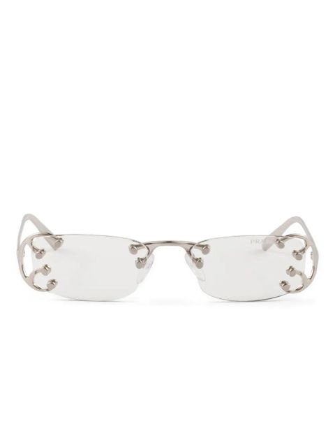 Prada Eyewear Runway embellished rectangle sunglasses - Grey - zdjęcie produktu nr 1